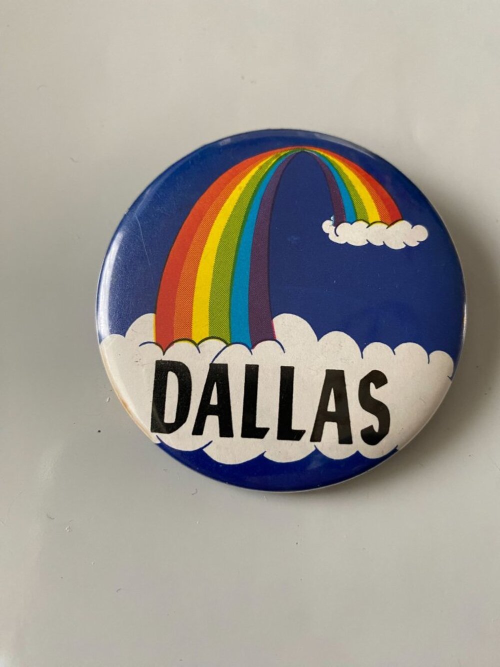 1980s Vintage Dallas Rainbow Pinback Gay Pride Texas LGBT